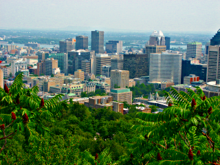[Vue sur Mont Royal &agrave; Montr&eacute;al apr&egrave;s avoir modifi&eacute; la photo avec Gimp]