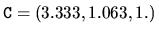 ${\tt C} = (3.333, 1.063, 1. )$