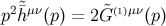p2&tidle;¯hμν(p) = 2G&tidle;(1)μν(p)