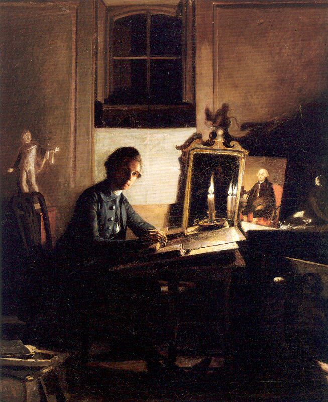 Self-Portrait while Engraving