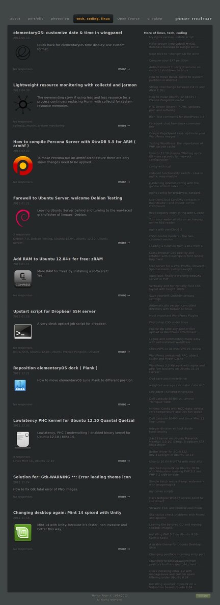 Thankfully the streamlining didn't stick and the site kept getting
more content sections back