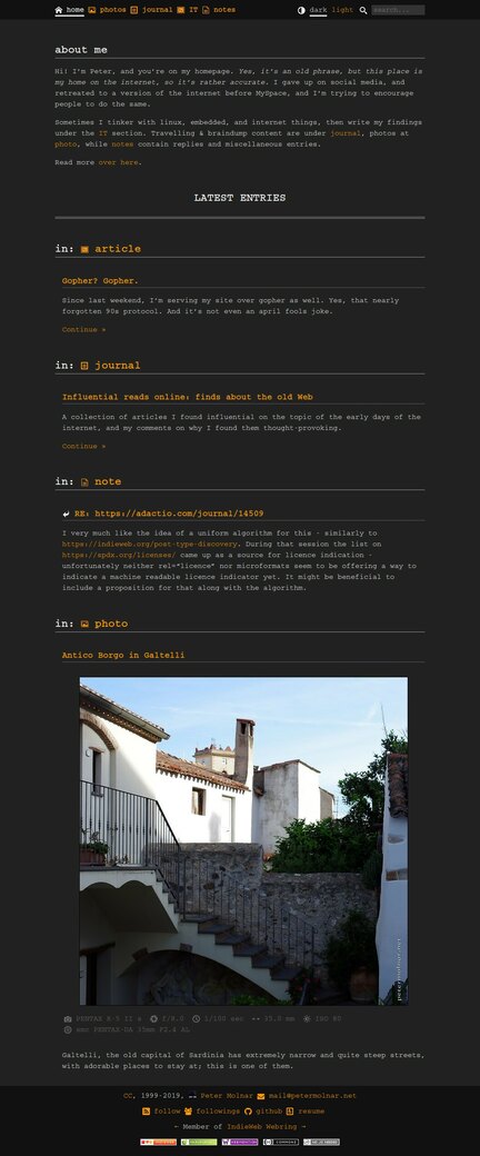 Turned out the studies were right about a few things, and that for
some, light on dark is unreadable. So for everyone to be happy, I added
an option to switch between them, making the dark, or the operating
system setting the default. I also tried to make it look like some
really messed up terminal. It didn't work.
