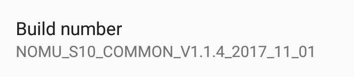 Build number in About
Phone