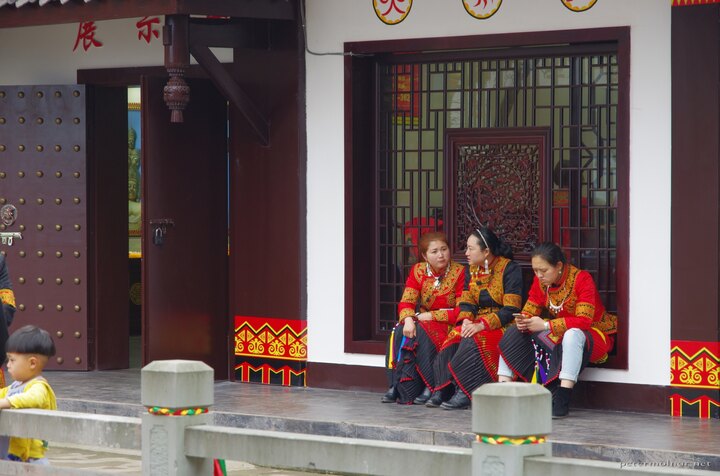 Unidentified minority clothing at Mount Emei at a small shopping
area
